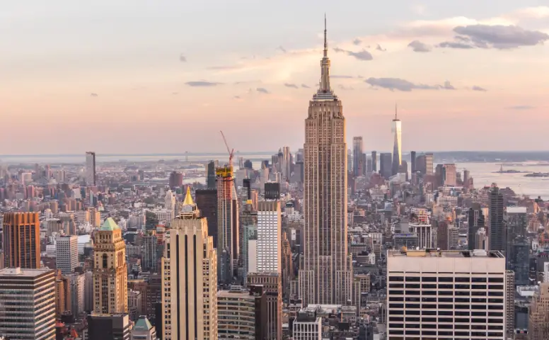 New York City skyline featuring the Empire State Building